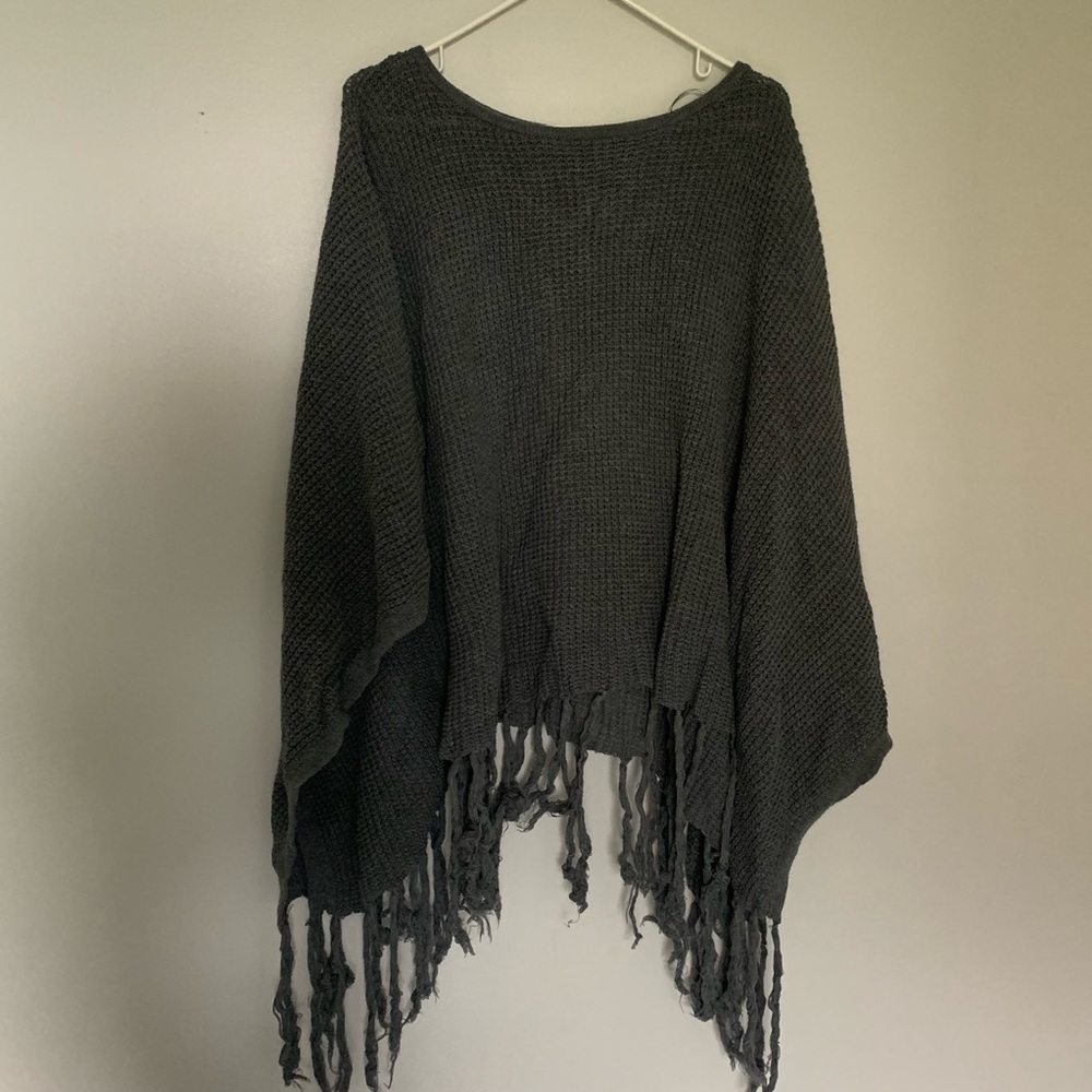 Oversized knit poncho sweater